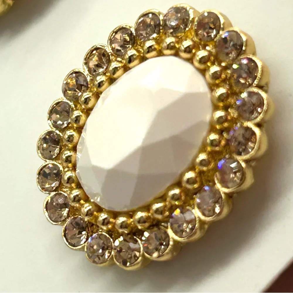 Kate Spade Steal the Spotlight Cream Jeweled Earrings NWT